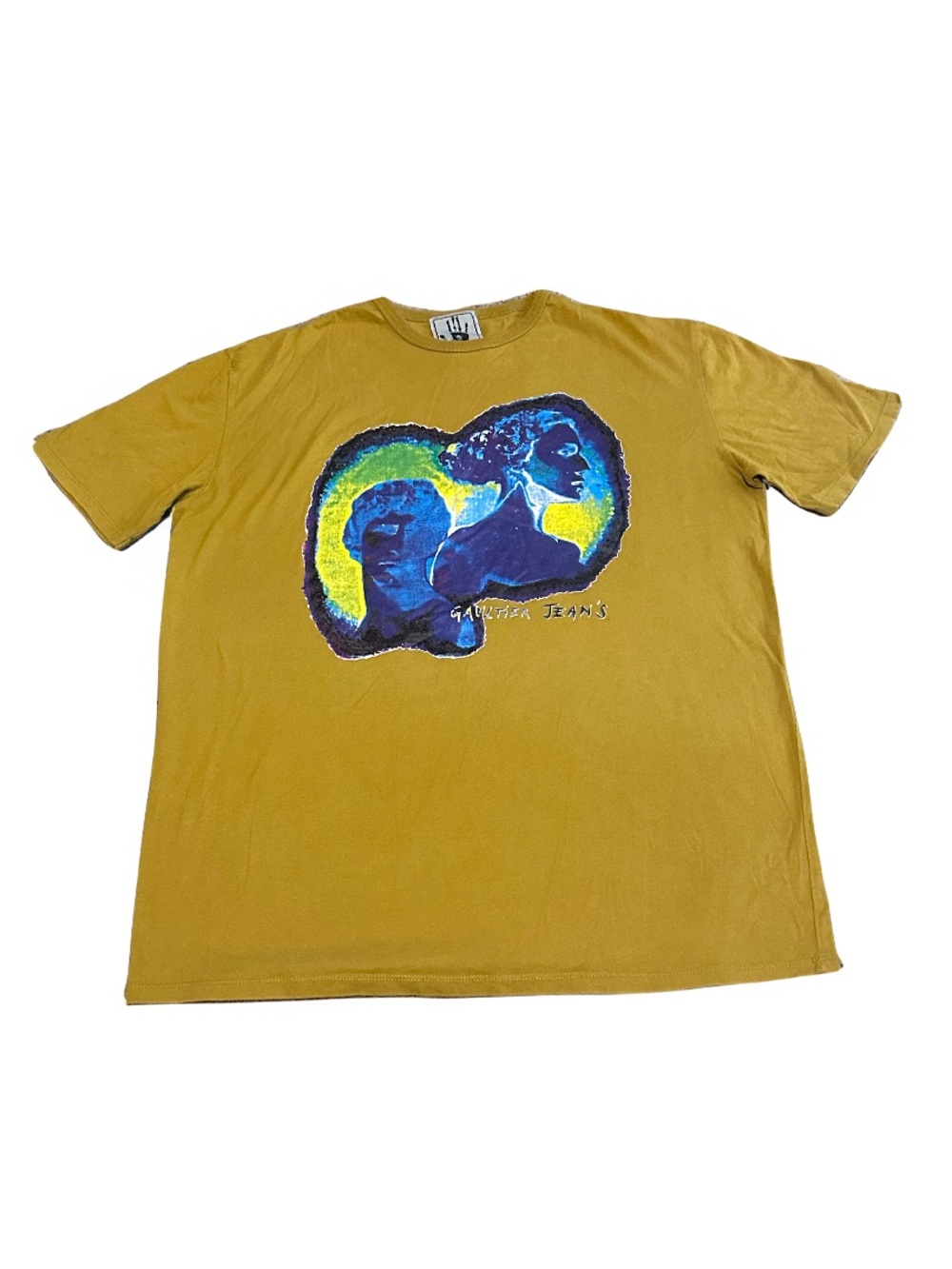 Jean Paul Gaultier Roman Bust Graphic Tee Mustard Vintage Y2K